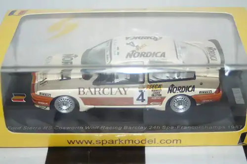 Spark ford sierra rs cosworth 24h spa 1987 #4 j.winkelhock 1:43 resin sb235