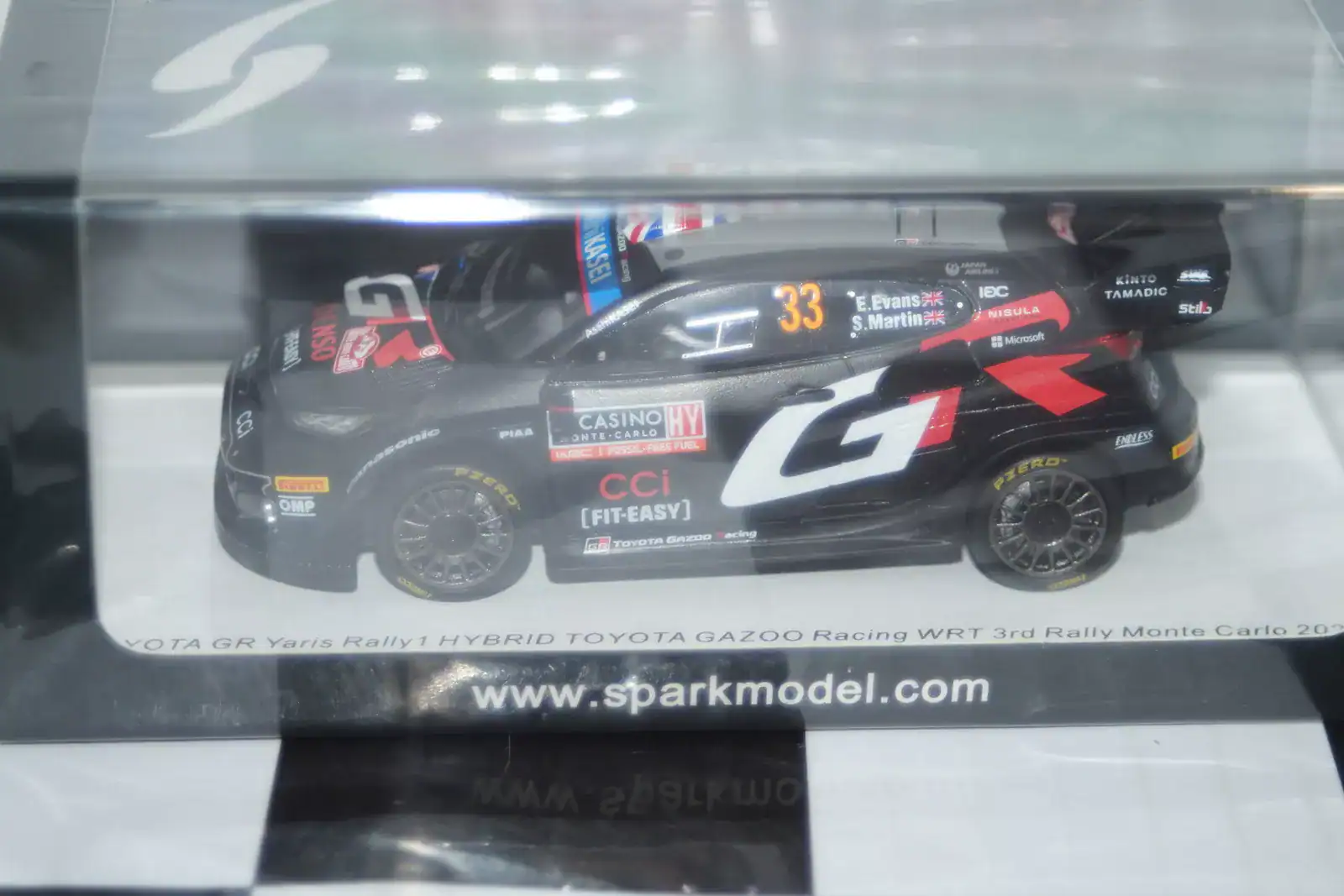 Spark toyota yaris gr rally monte carlo 2024 e.evans #33 1:43 resin s6851