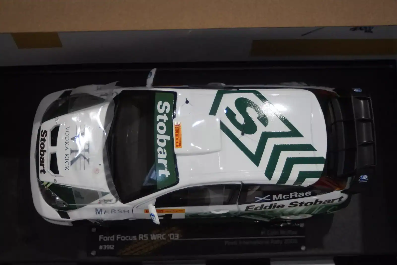 Sunstar ford focus rs wrc 03 colin mcrae #1 pirelli rally 2005 ref 3912 1:18