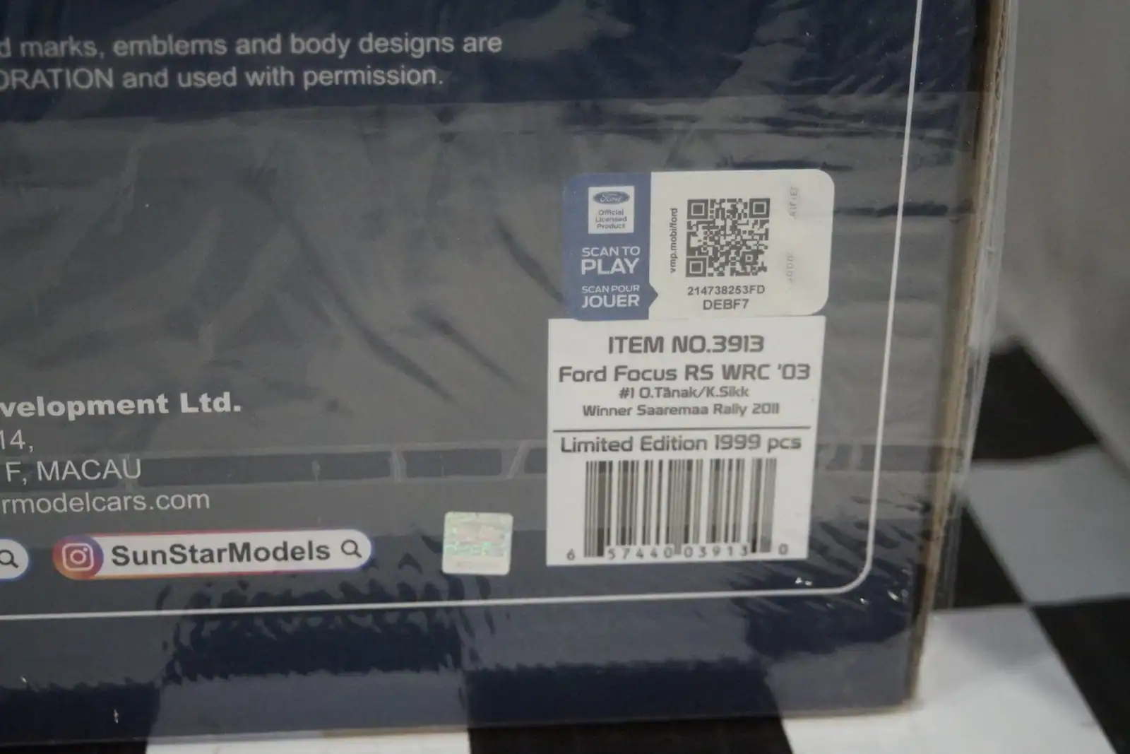 Sunstar ford focus rs wrc 03 tanak #1 winner saaremaa ref 3913 1:18