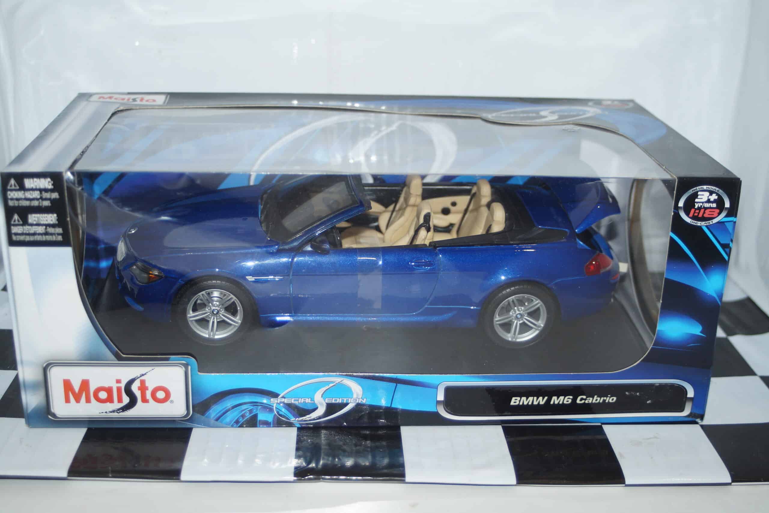 Maisto bmw m6 cabrio blue 1:18 scale ref 31145