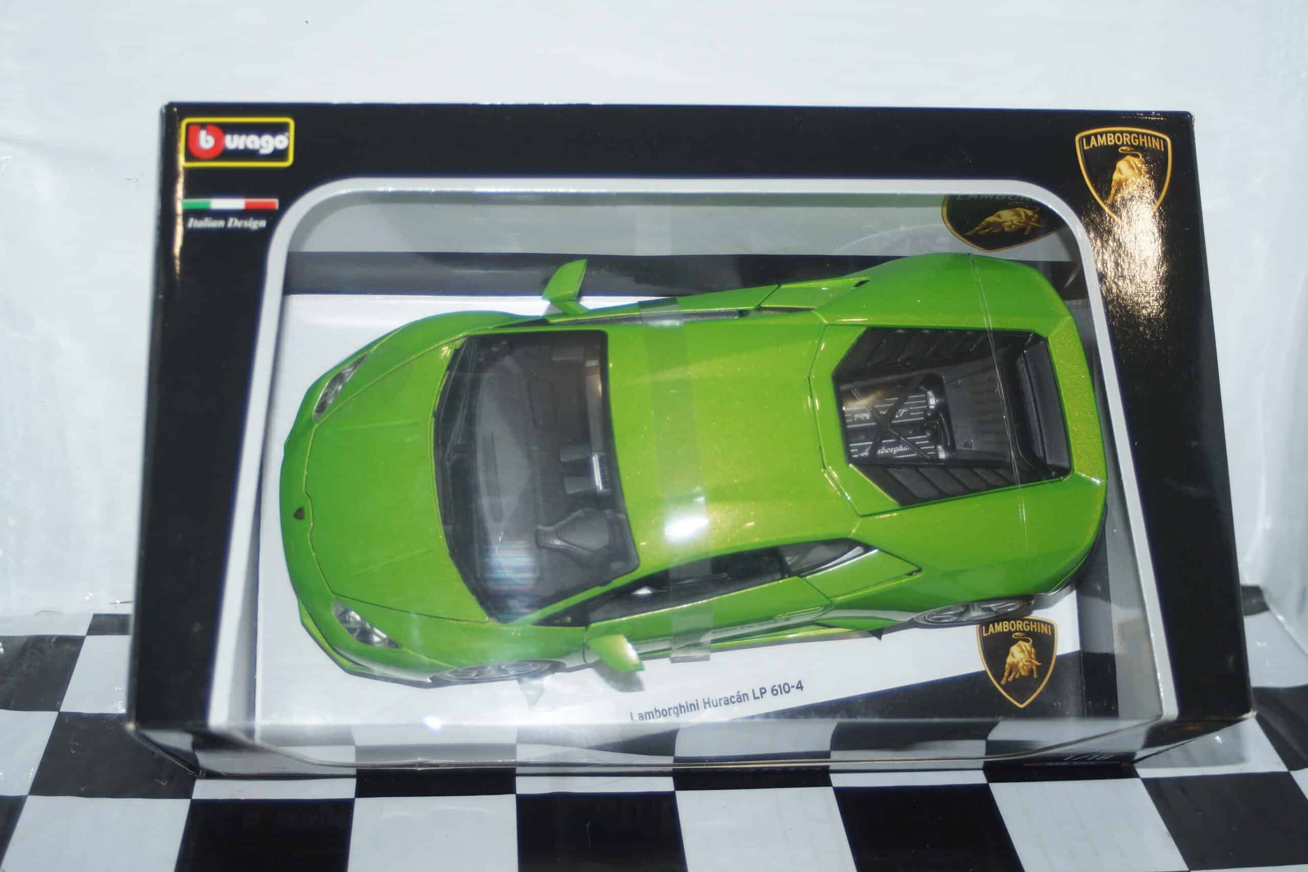 Burago lamborghini huracan lp 610-4 in green 1:18 scale ref 11038