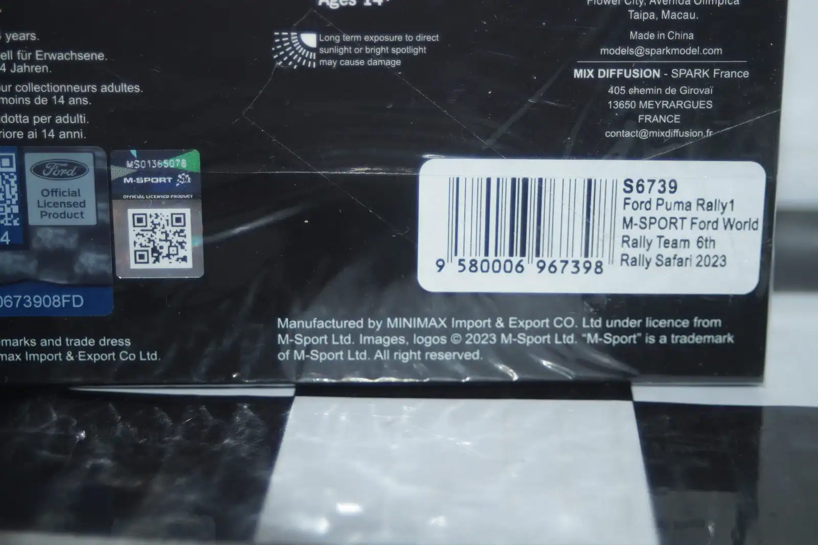 Spark ford puma 6th rally safari 2023 o.tanak #8 1:43 resin s6739