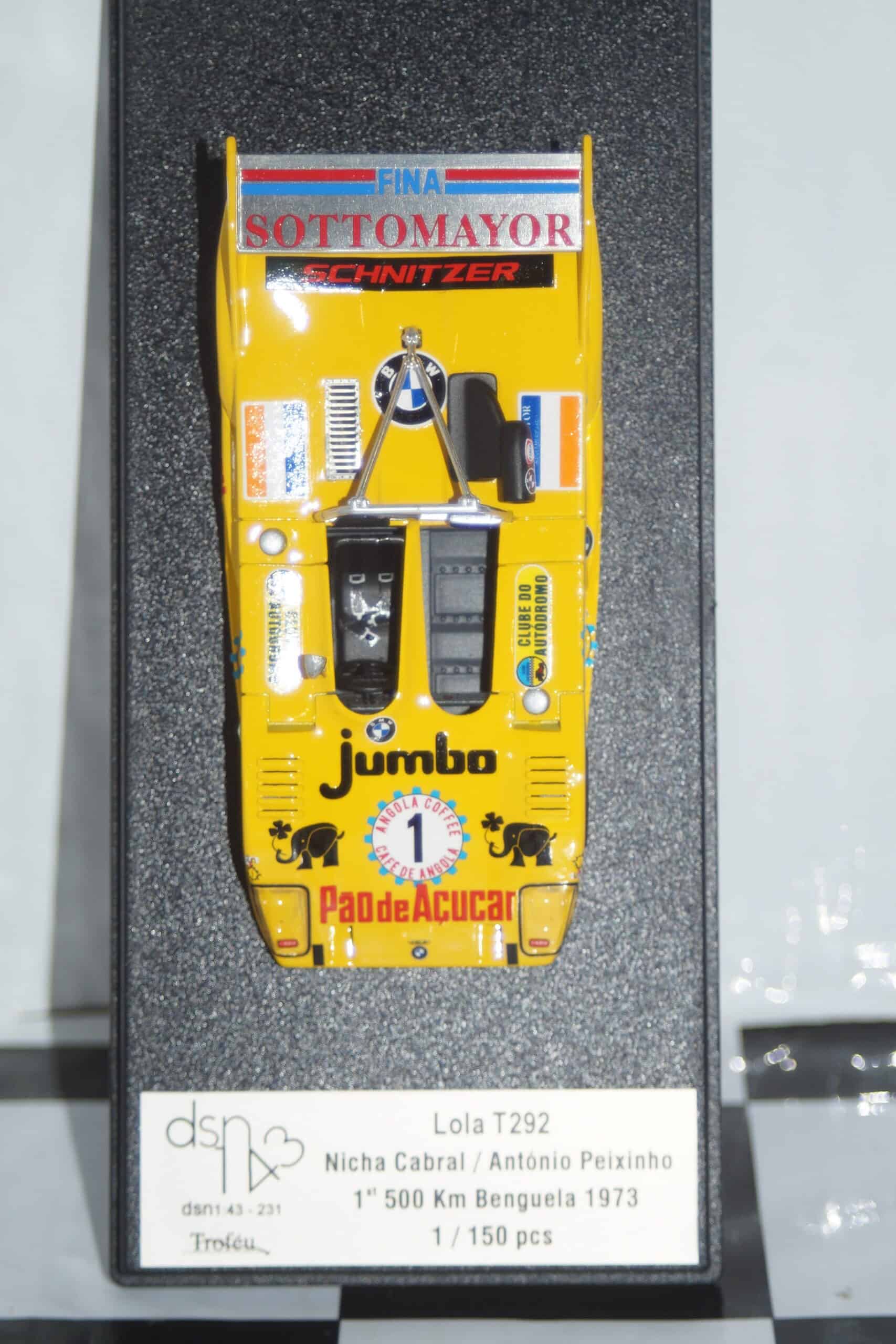 Trofeu lola t292 1st 500 km benguela 1973 #1  n.cabral dsn-231 1/43