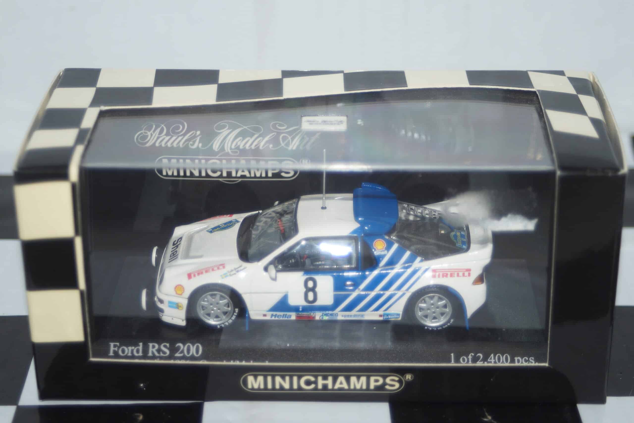 Minichamps ford rs 200 rally sweden 1986 grundel 430 868008,1:43