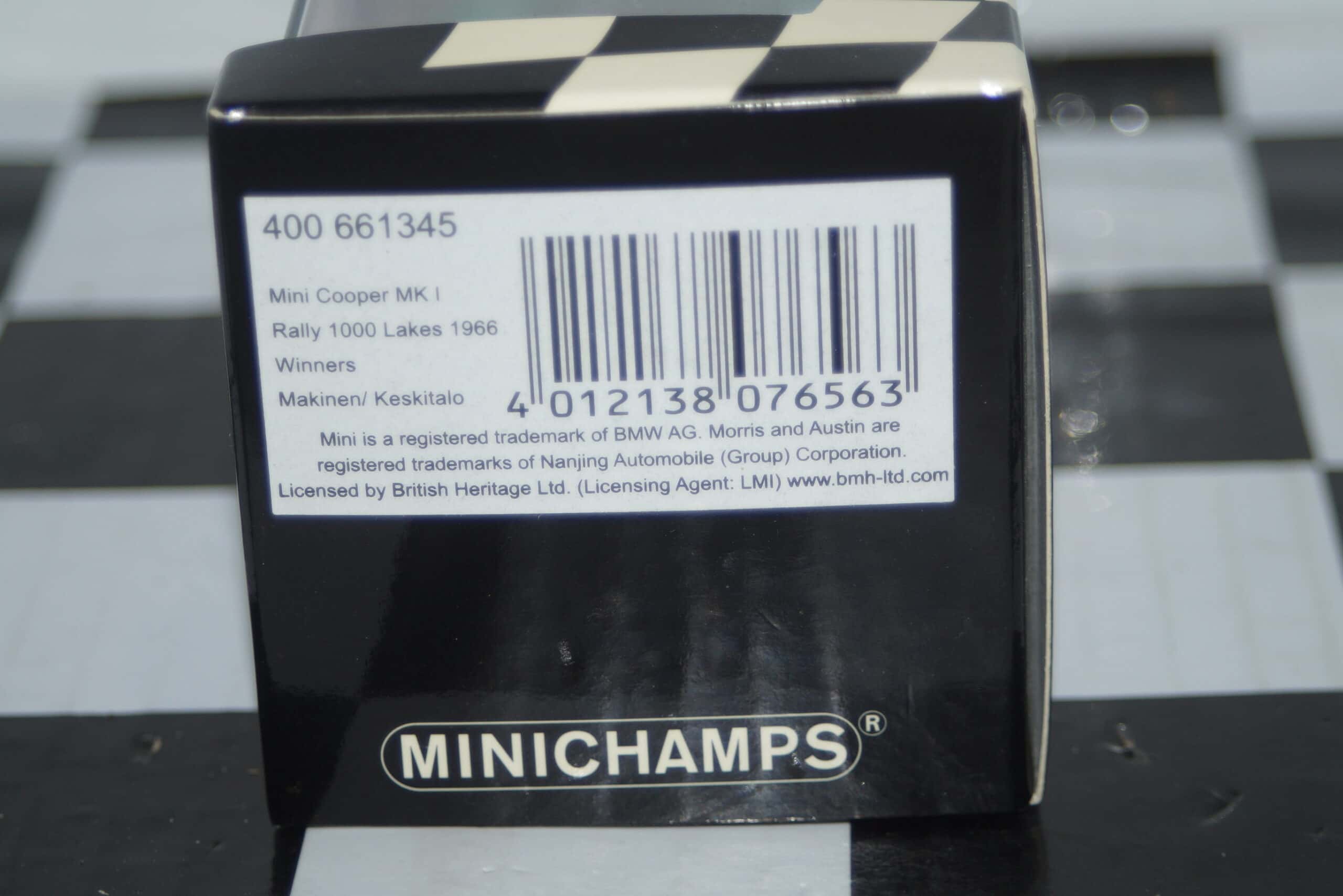Minichamps mini cooper mk1 1000 lakes winners 1966  400 661345,1:43