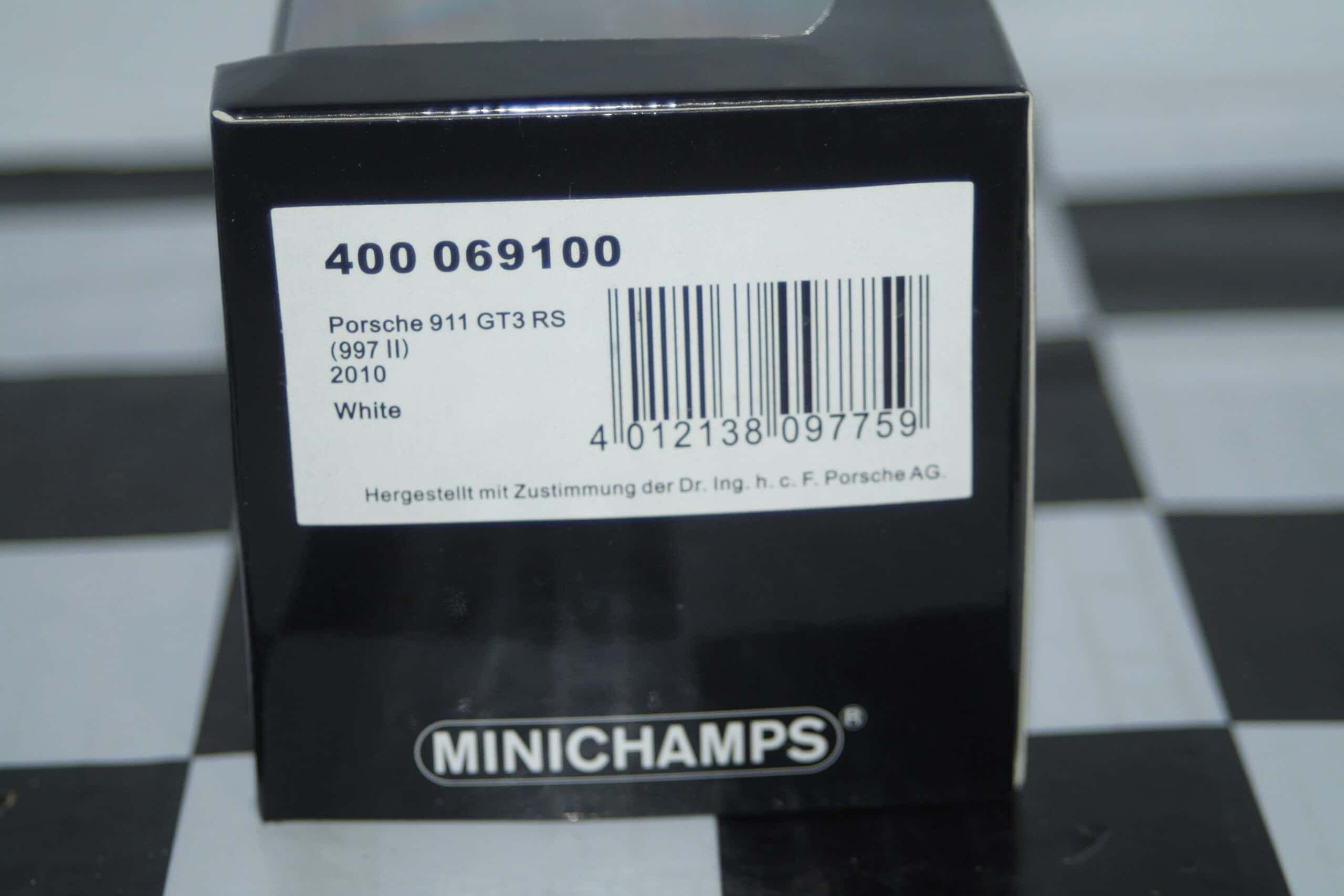 Minichamps porsche 911 gt3 rs (997 11) white 2010,400 069100 ,1:43