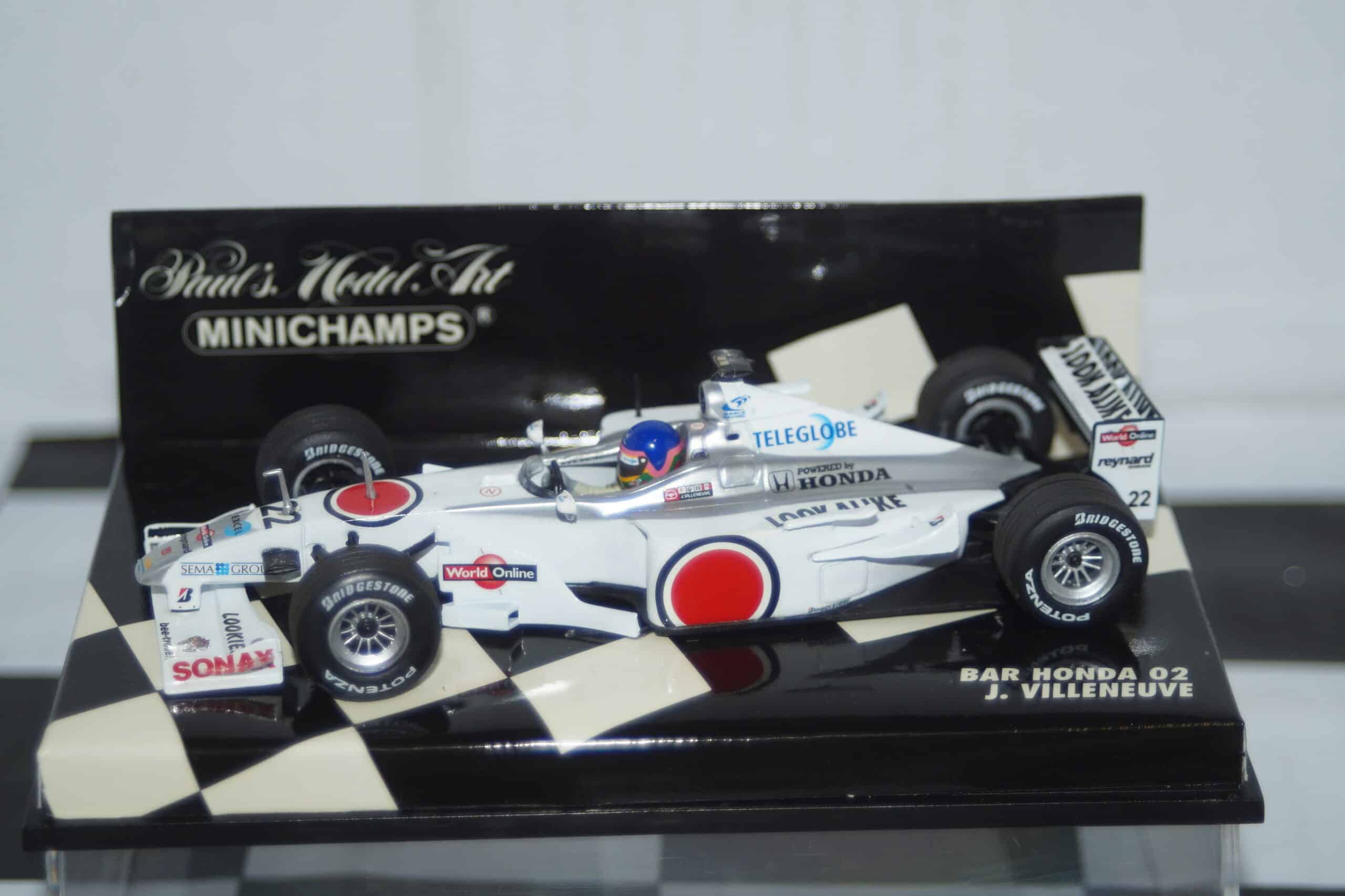 Minichamps bar honda 02 j. villeneuve 430 000022 diecast 1:43