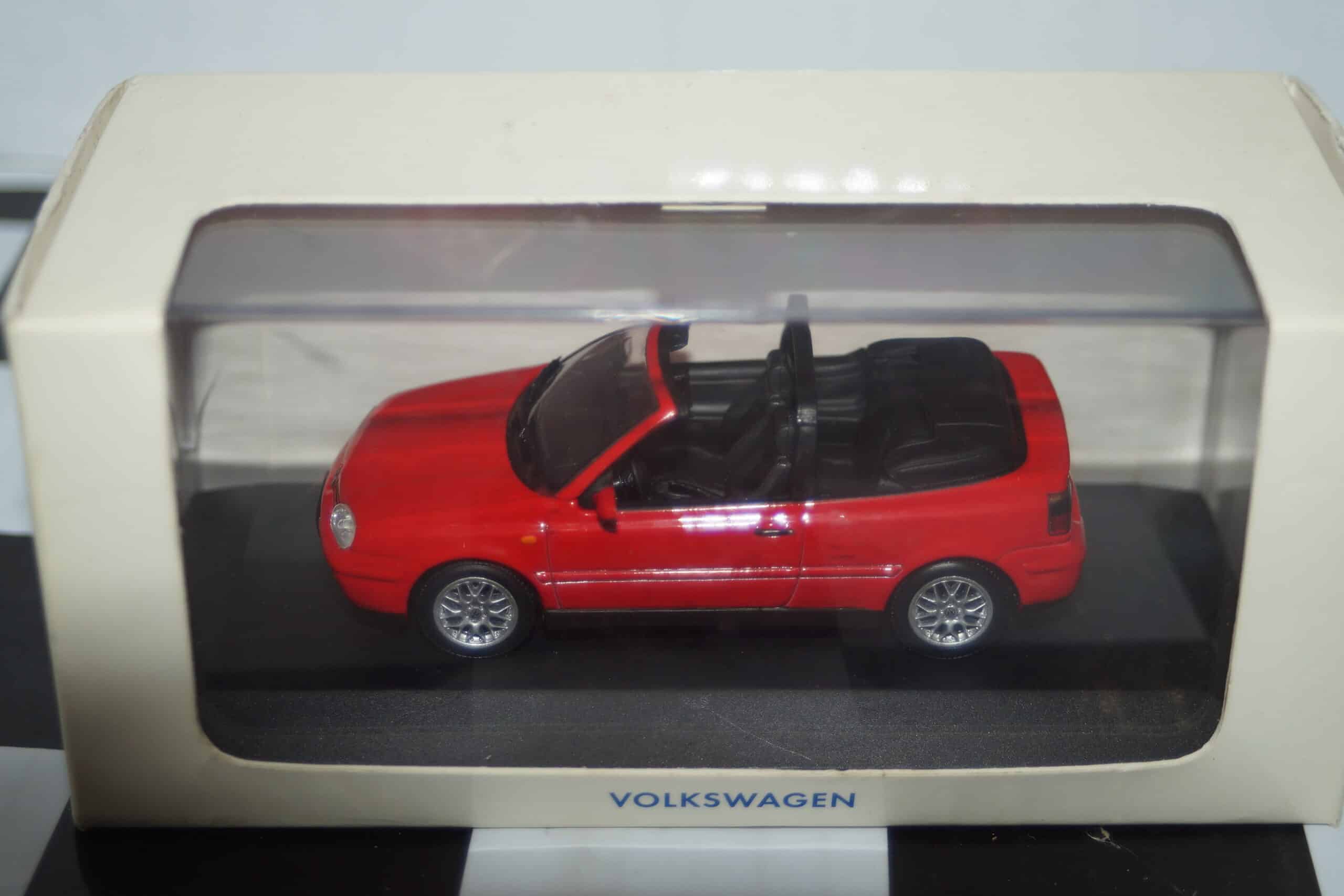 Minichamps (dealer box) vw golf convertible in red, 1:43 diecast