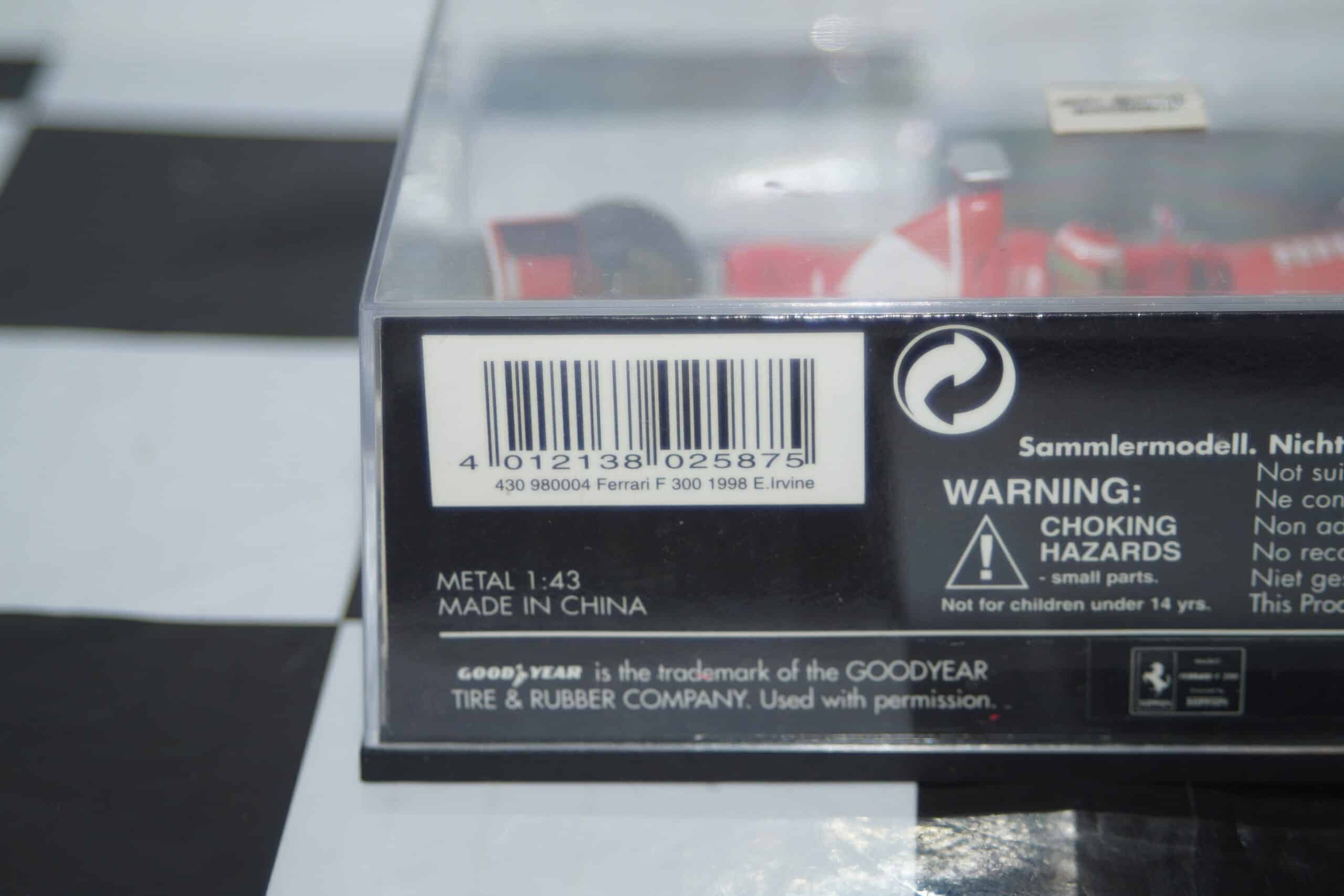 Minichamps ferrari f300 v10 1998 e.irvine 430 980004 1:43