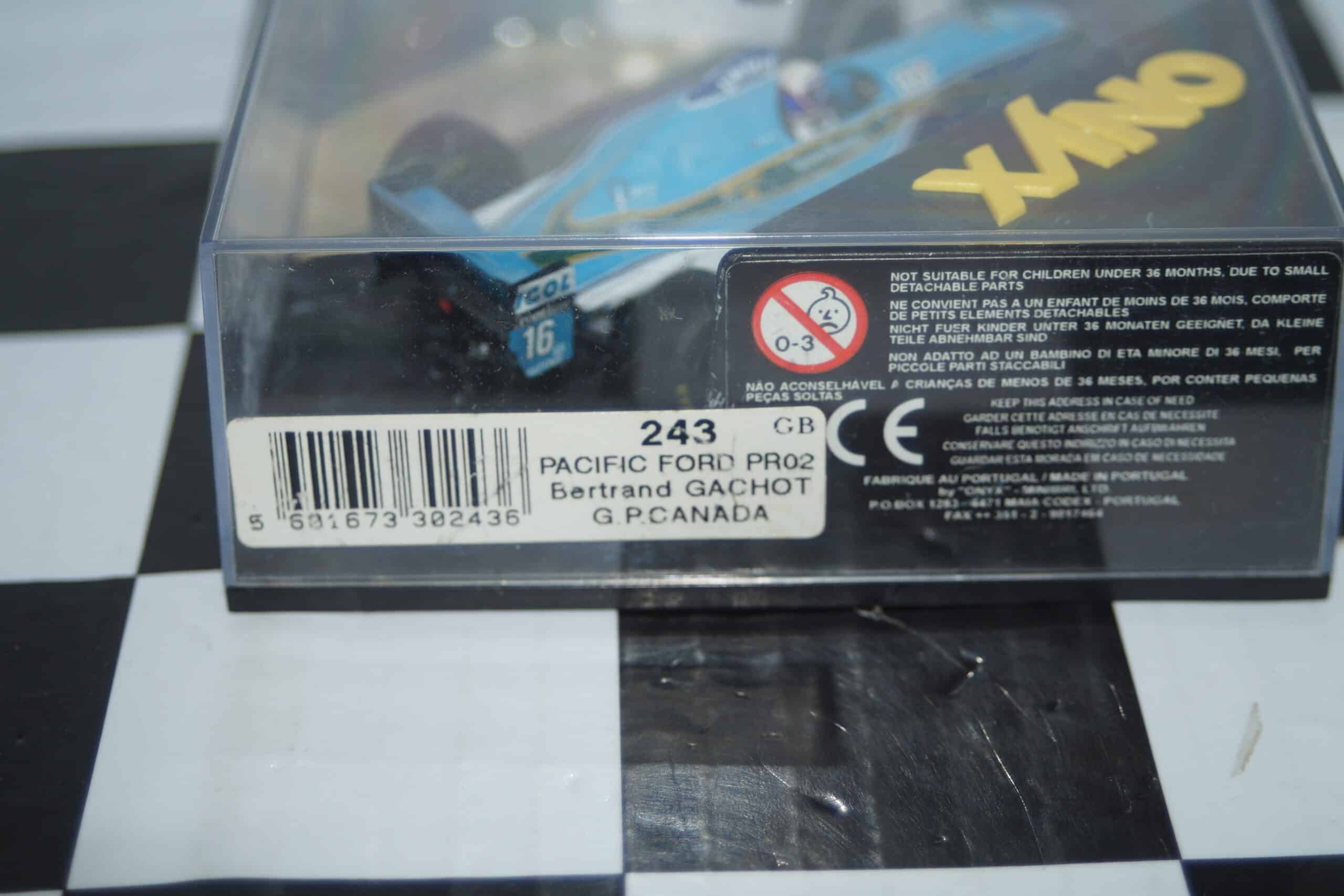 Onyx f1 pacific ford pr02 gp canada b.gachot 1:24 ref 243
