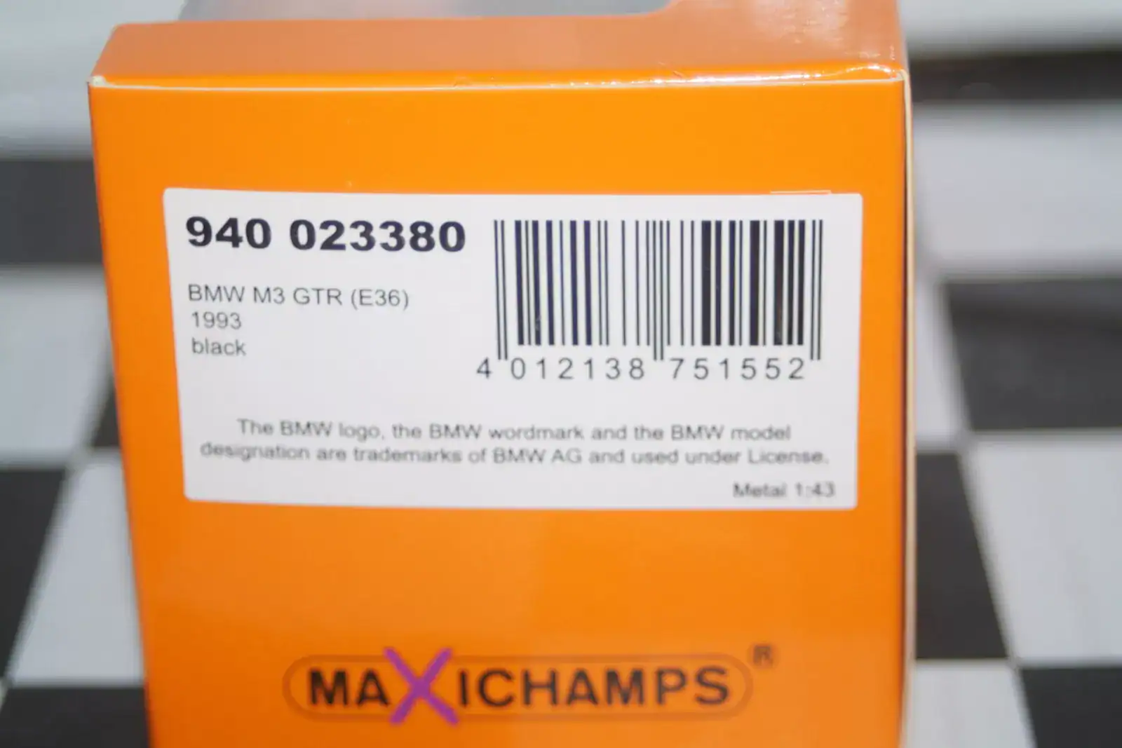 Maxichamps bmw m3 gtr (e36)1993 in black 1:43 940 023380