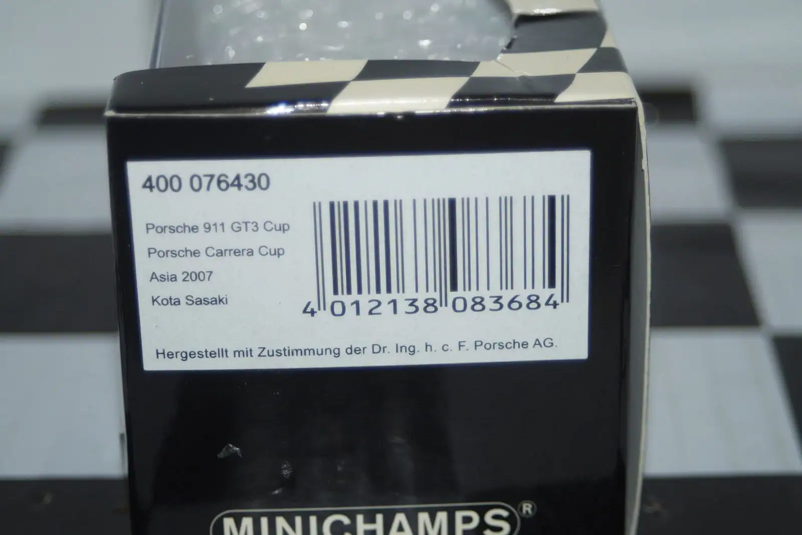 Minichamps porsche 911 gt3 cup asia 2007 #30 sasaki,400 076430 ,1:43