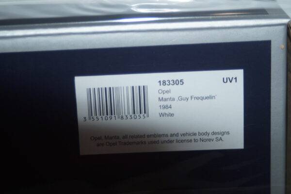 Norev opel manta white 1984 guy frequelin 1:18 scale 183305 ltd