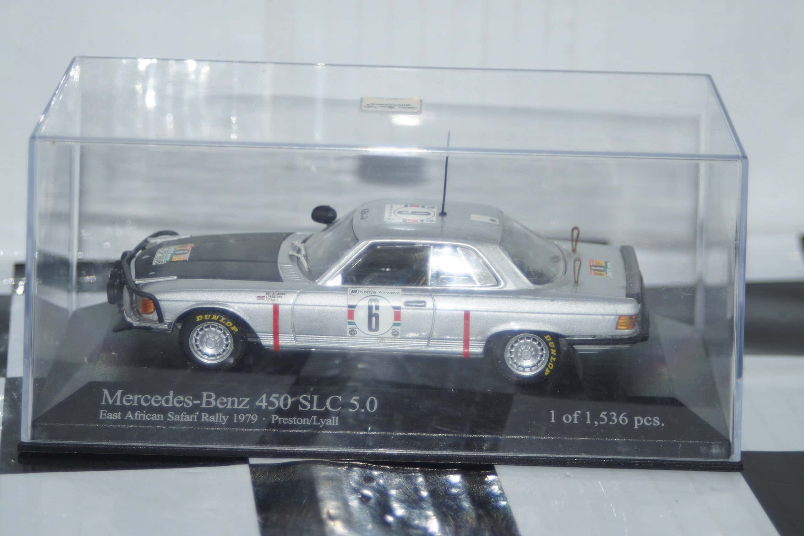 Minichamps mercedes 450 slc 5.0 east african rally 1979 #6 ,1:43