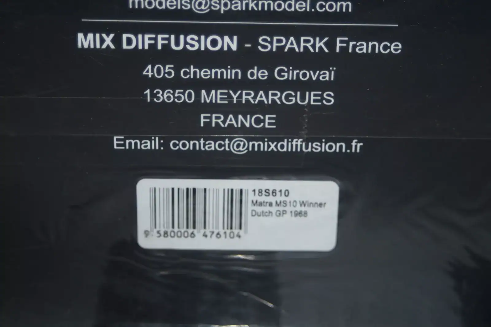 Spark matra ms10 winner dutch gp 1968 #8 jackie stewart 18s610 1:18