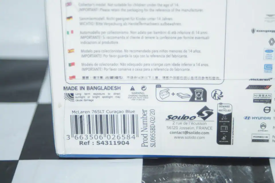 Solido mclaren 765t curacao blue 2018 1:43rd ref s4311904