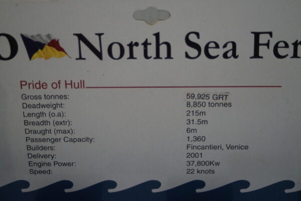 P & o north sea ferries - pride of hull -heavy resin type model ref zf683