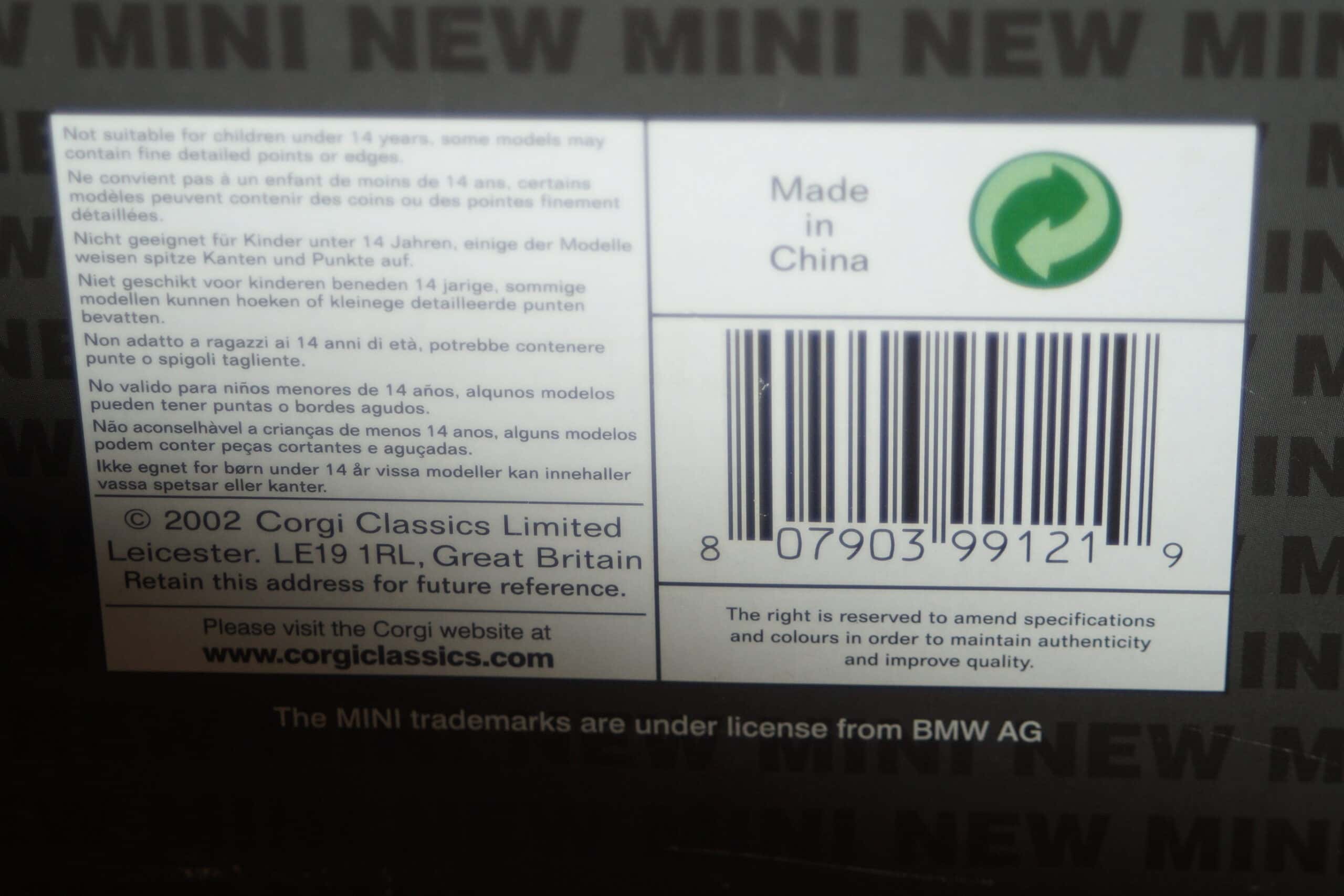 Corgi (based) austin rover mini 30 1959-1989 1:36 (approx)