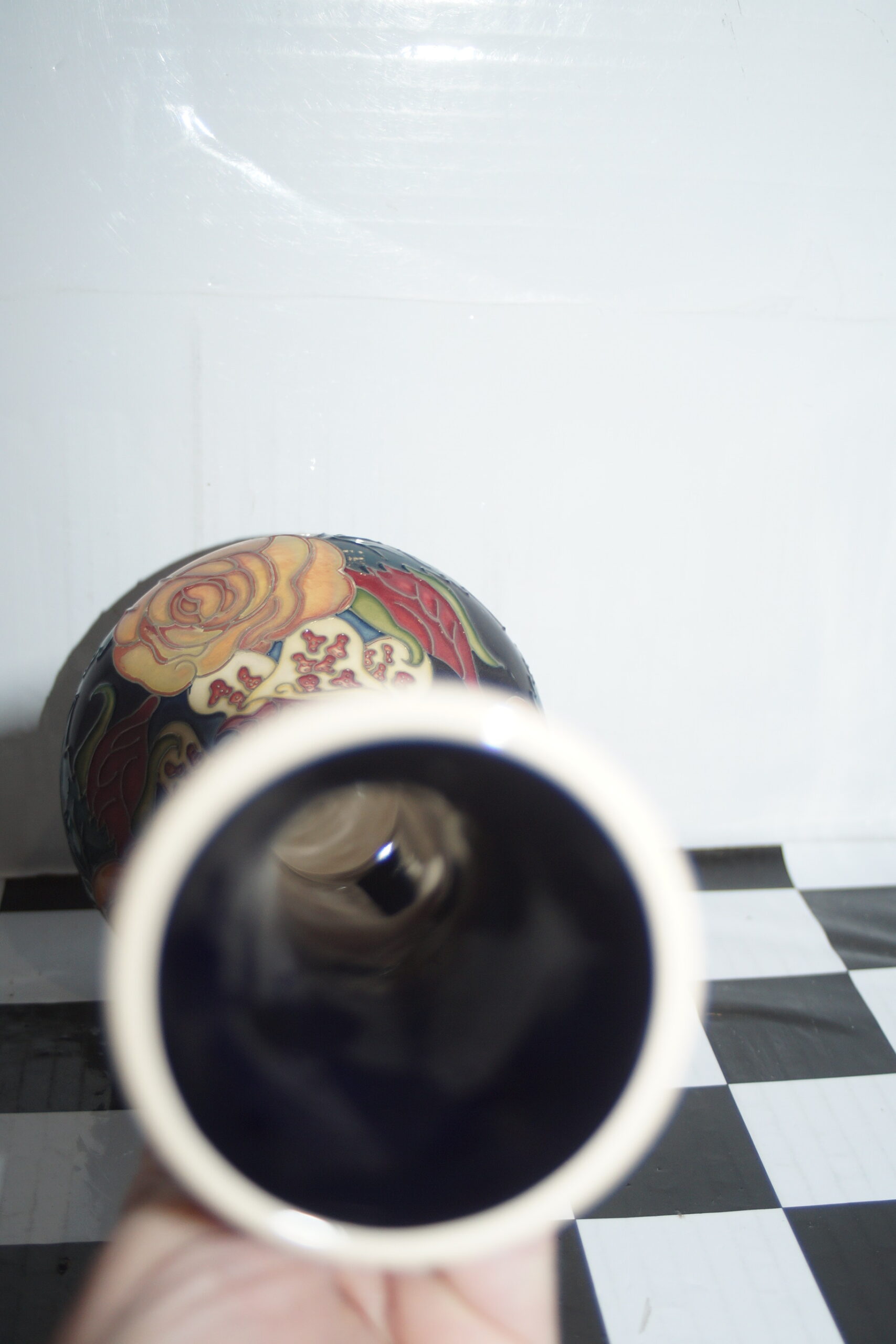 Moorcroft vase "fleurs deco" 16cm unboxed 2013 mcc fdeco 87/6