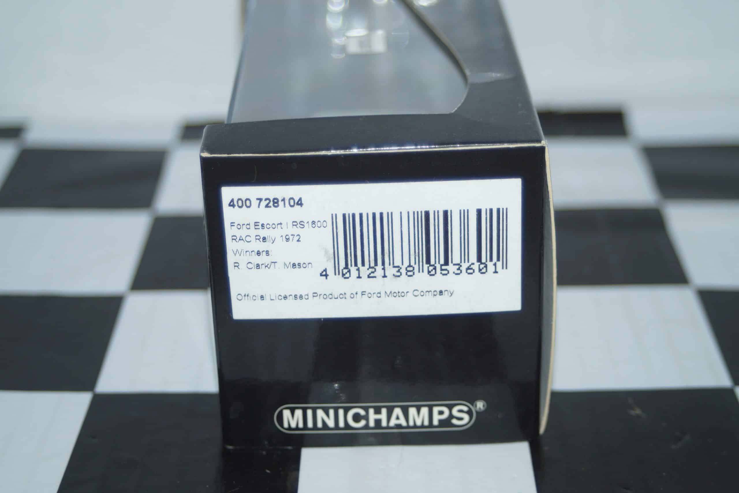 Minichamps ford escort mk1 rs 1600 #114 brands hatch 1971 fitzpatrick 400 718114 1:43