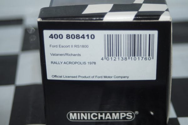 Minichamps ford escort mk2 rs1800 #10 rally acropolis 1978 vatanen 400 808410 1:43