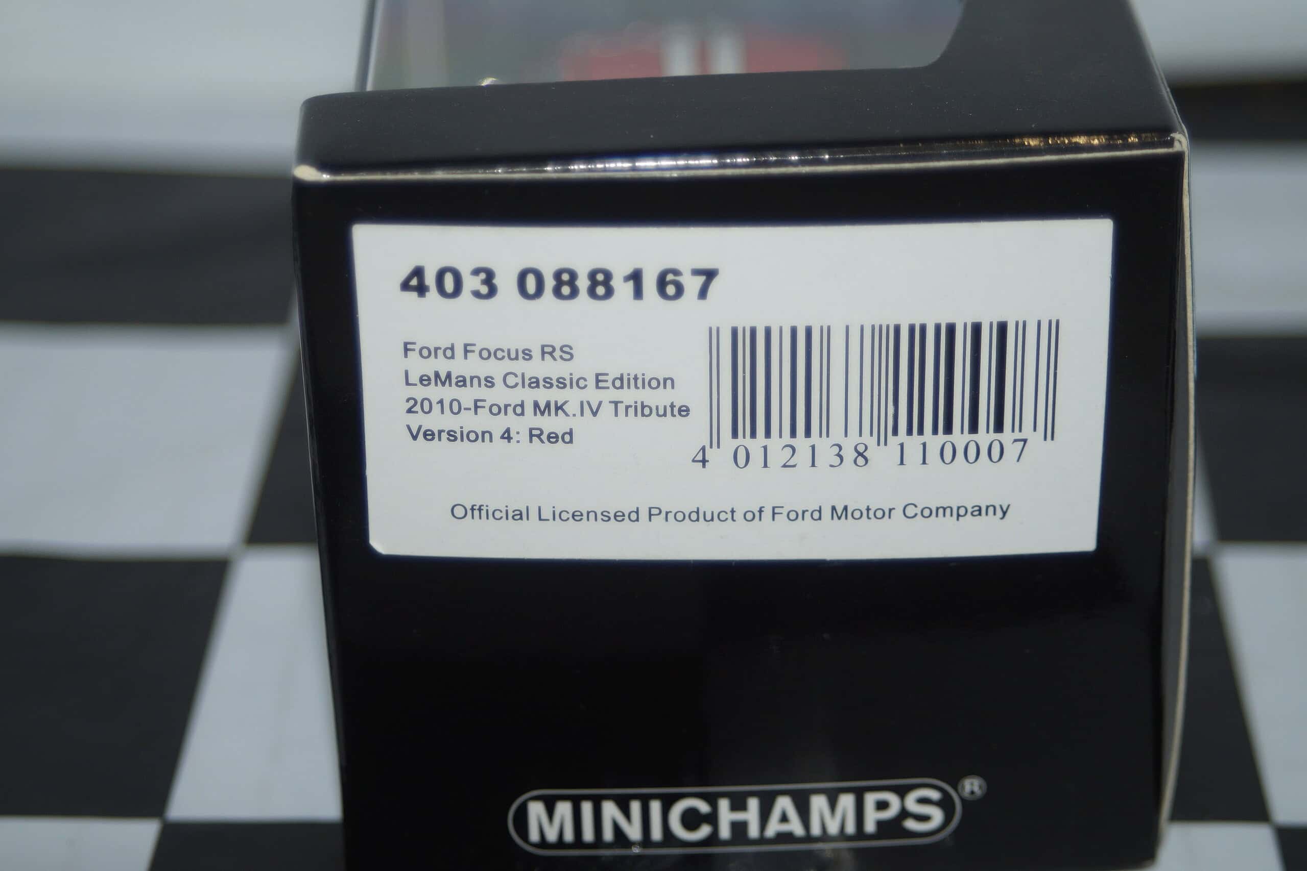 Minichamps ford focus rs le mans edition 2010 red 400 088167 1:43