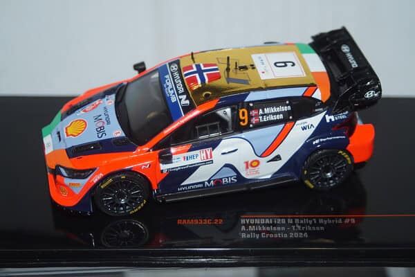 Ixo hyundai i20 n rally1 #9 rally croatia 2024 a.mikkelsen 1:43 ram933c.22