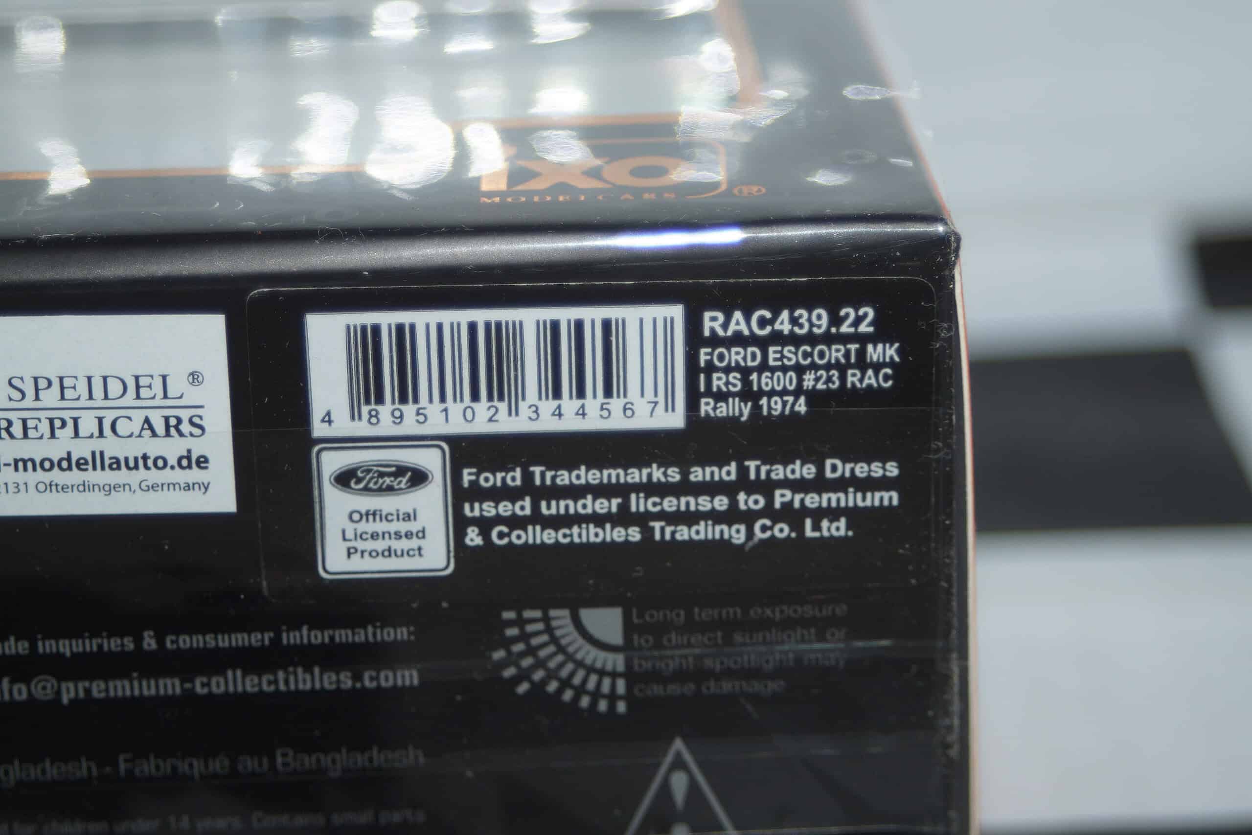 Ixo ford escort mk2 rs 1800 #14 haspengouw rally 1981 rac441.22 1:43 diecast