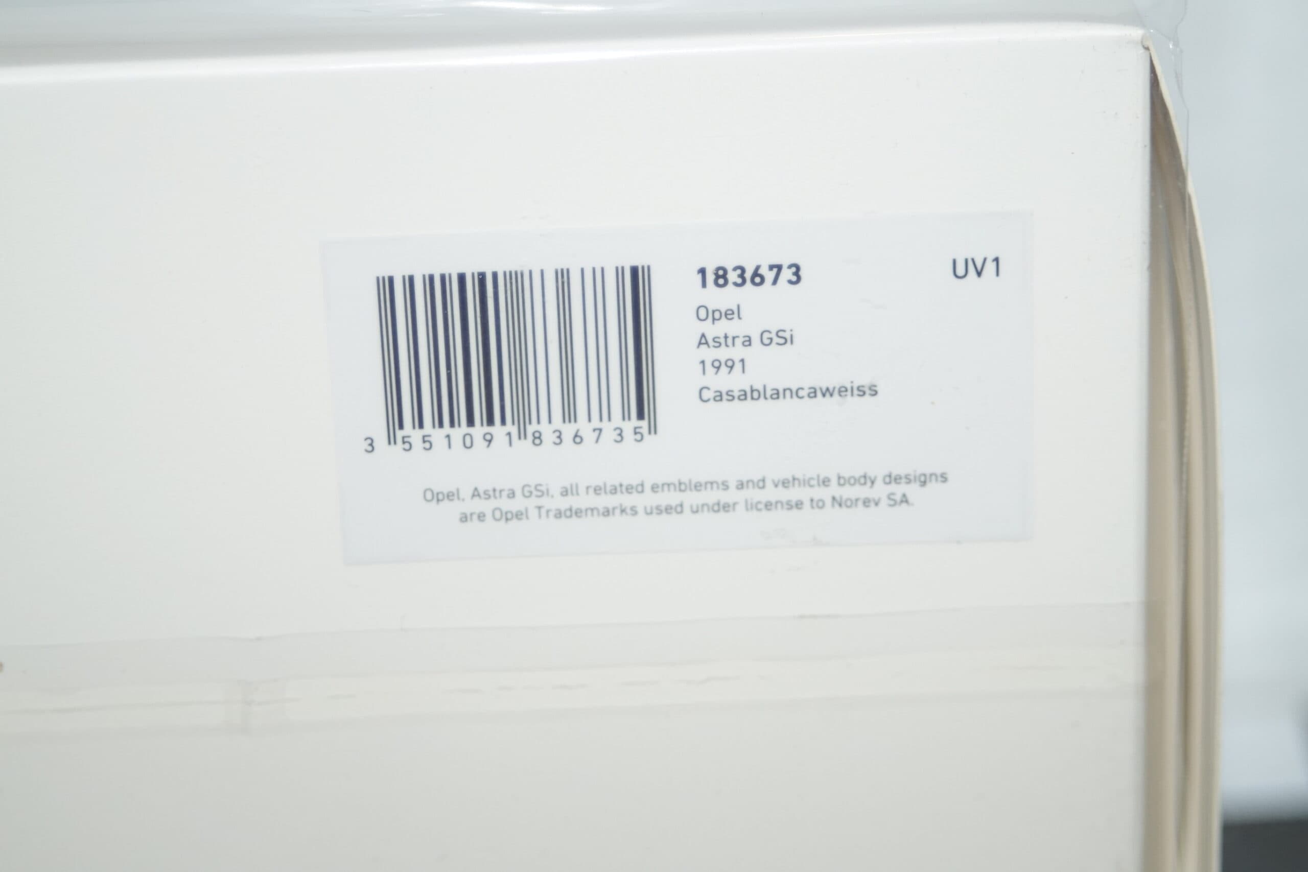 Norev vauxhall opel astra mk3 gsi 1991 white 1:18 scale 183673