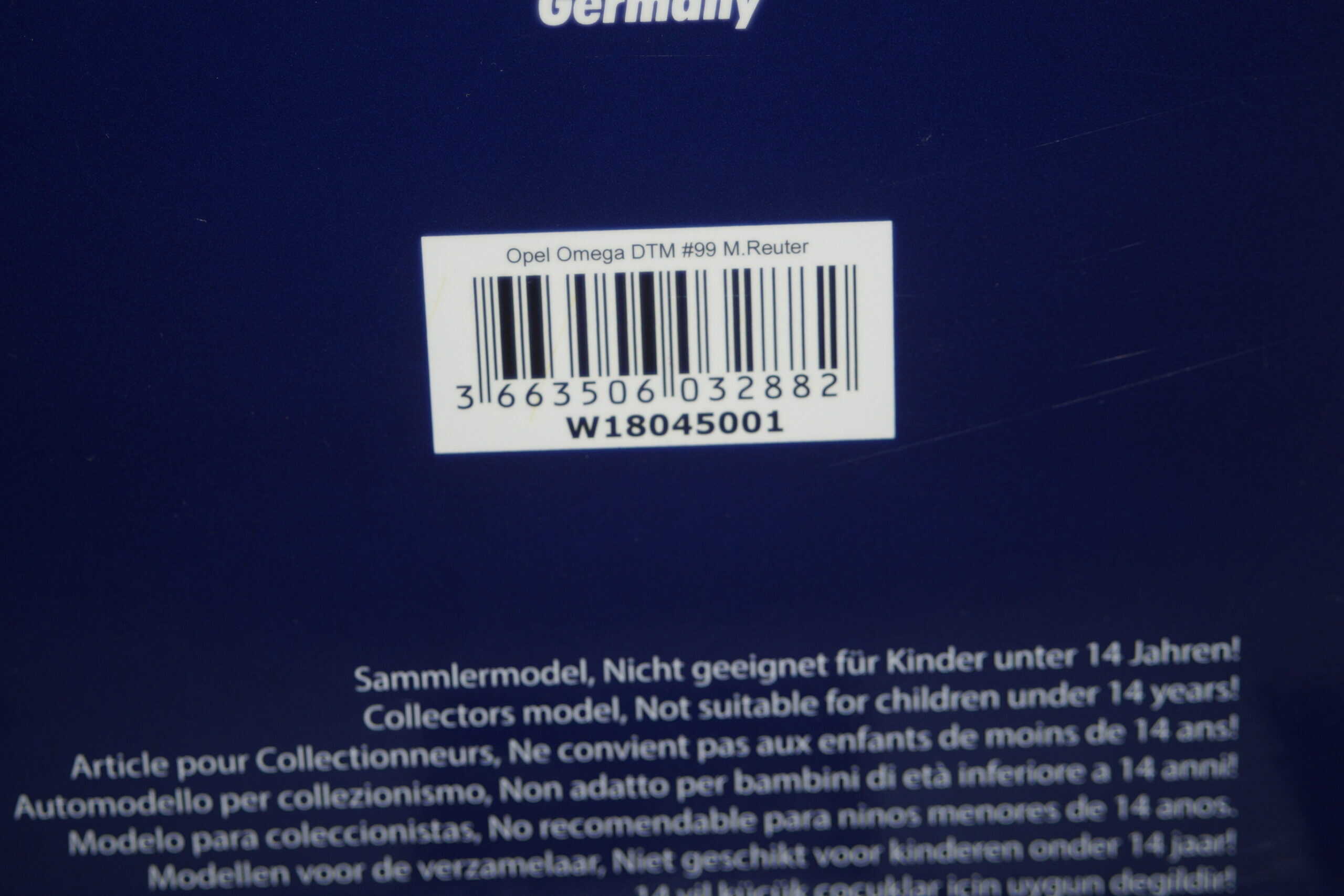 Werk83 opel calibra v6 4x4 dtm itc #2 k.rosberg 1:18 diecast w1802004