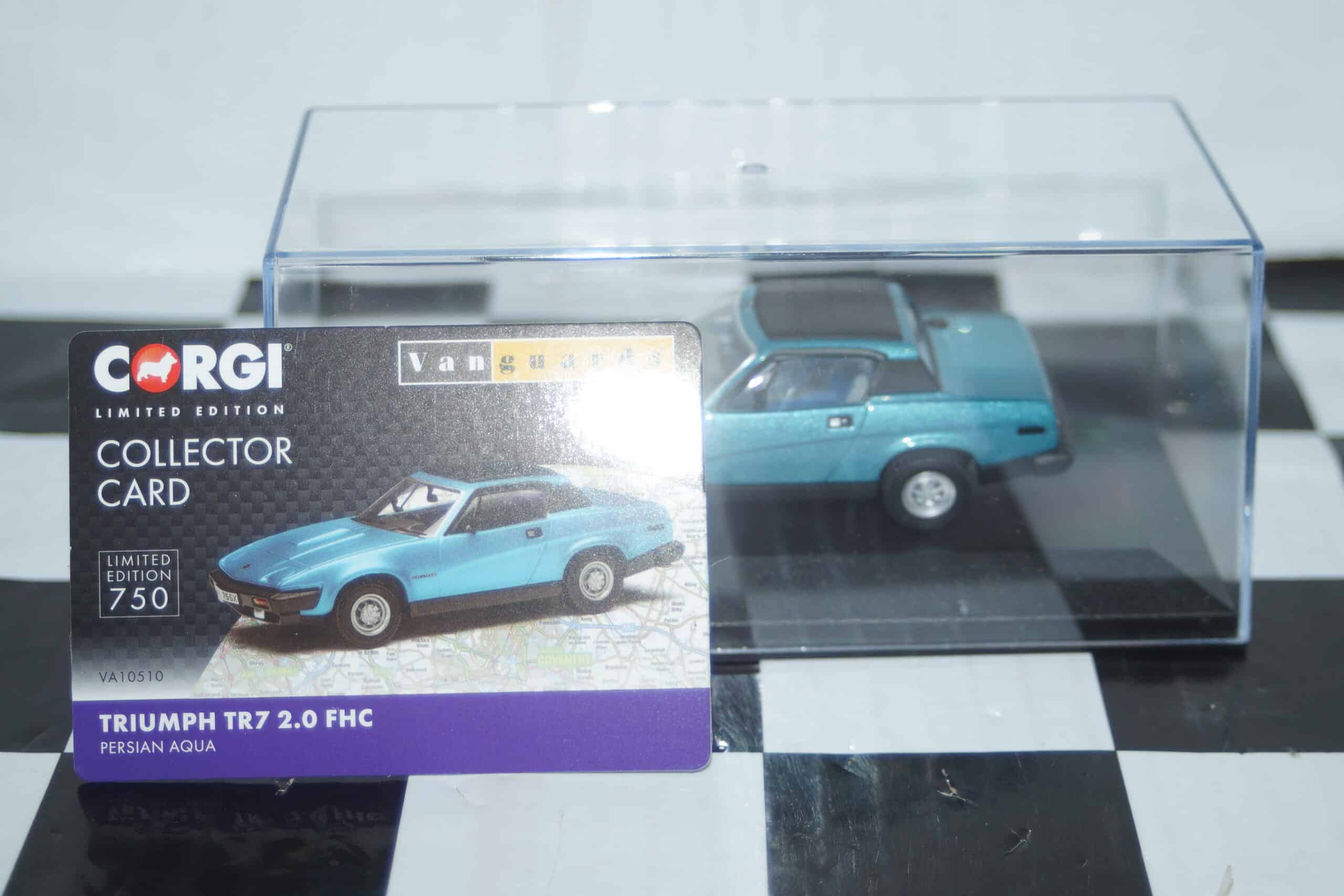 Vanguards triumph tr7 2.0 fhc persian aqua blue va10510 1:43 scale
