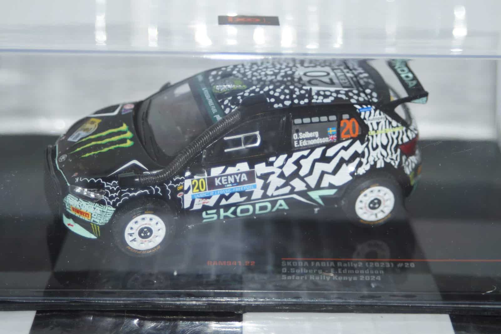 Ixo skoda fabia rally 2 safari rally kenya 2024 #20 g.solberg 1:43 diecast ram941.22