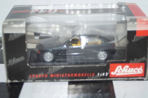 Schuco bmw 316i compact blue 1:43 scale diecast ref 04003 - cracks in case