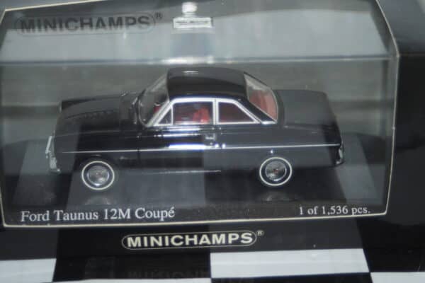 Minichamps ford taunus 12m coupe 1962 in black 1:43 ref 400 086121