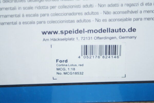 Model car group ford cortina (lotus) mk1 in red ref mcg18532 in 1:18th