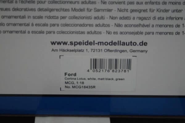 Model car group ford cortina (lotus) rac rally 1966 in white #11 ref mcg18435r in 1:18th