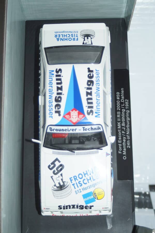Model car group ford escort mk2 rs2000 #59 1982 24hr nurburgring mcg18438r