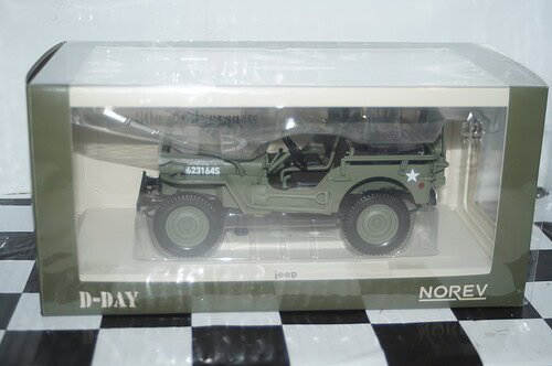 Norev willys jeep army 1944 d-day green 1:18 scale 189016