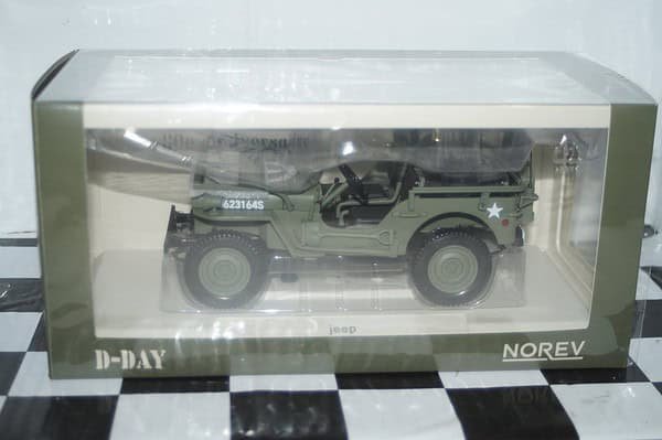 Norev willys jeep army 1944 d-day green 1:18 scale 189016