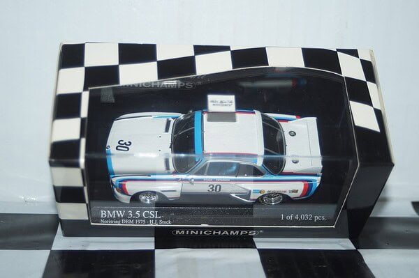Minichamps bmw 3.5 csl norisring drm 1975 h.stuck 1:43 430 752930