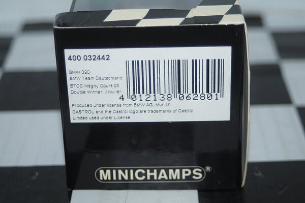 Minichamps bmw 320i etcc double winner j.muller 2003 1:43  400 032442