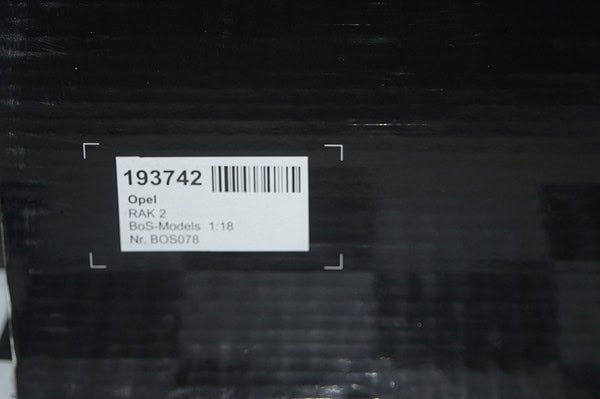 Bos models opel rak 2 in black bos078 1:18 resin