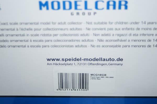 Model Car Group Ford Capri MK1 RS 2600 1970 in Red MCG18538 - Image 7