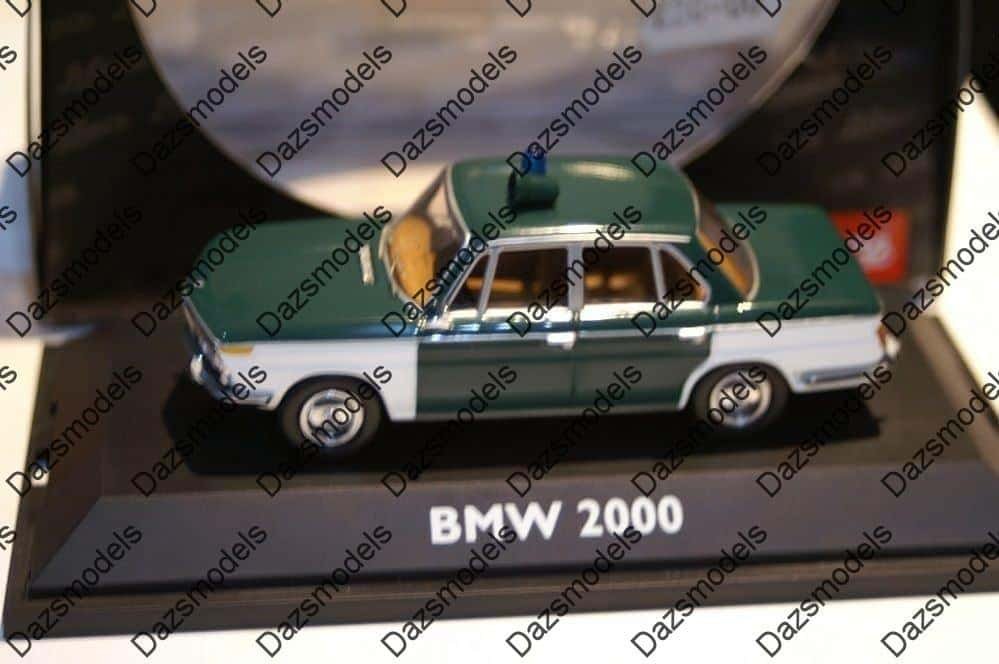 Schuco bmw 2000 polizei 02168 green 1:43 scale diecast