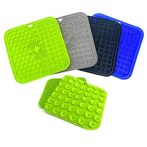Square Blue Black Grey Green Pet Silicone Slow Feeding Mat