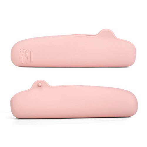 2pcs Pink Silicone Makeup Brush Pouch