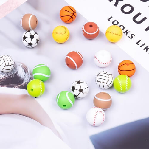 baseball silicone beads