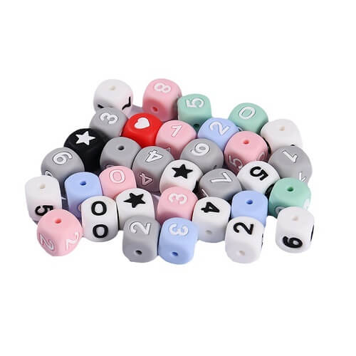 letter silicone beads numbers