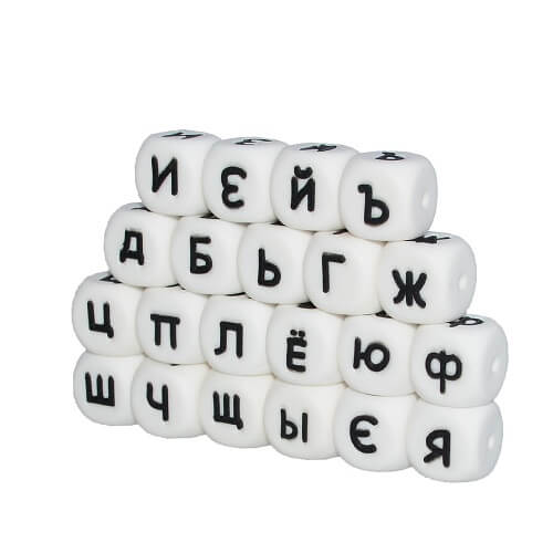 silicone letter beads russia letters